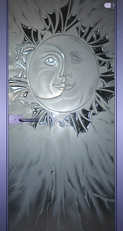 Луна-солнце, стекло матовое